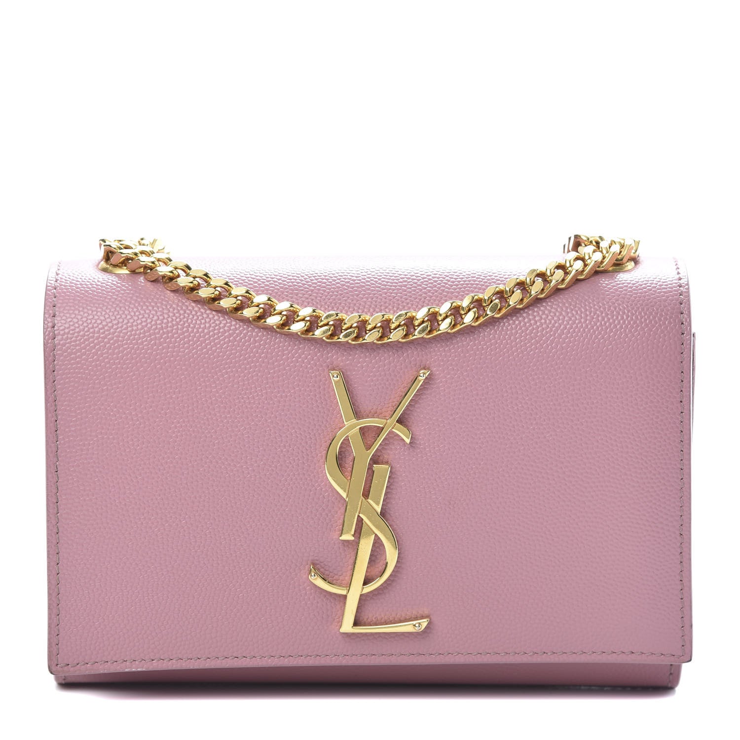 Saint Laurent Grain De Poudre Small Classic Monogram Kate Satchel Old Rose 1 of 14