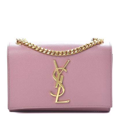 Saint Laurent Grain De Poudre Small Classic Monogram Kate Satchel Old Rose 1 of 14