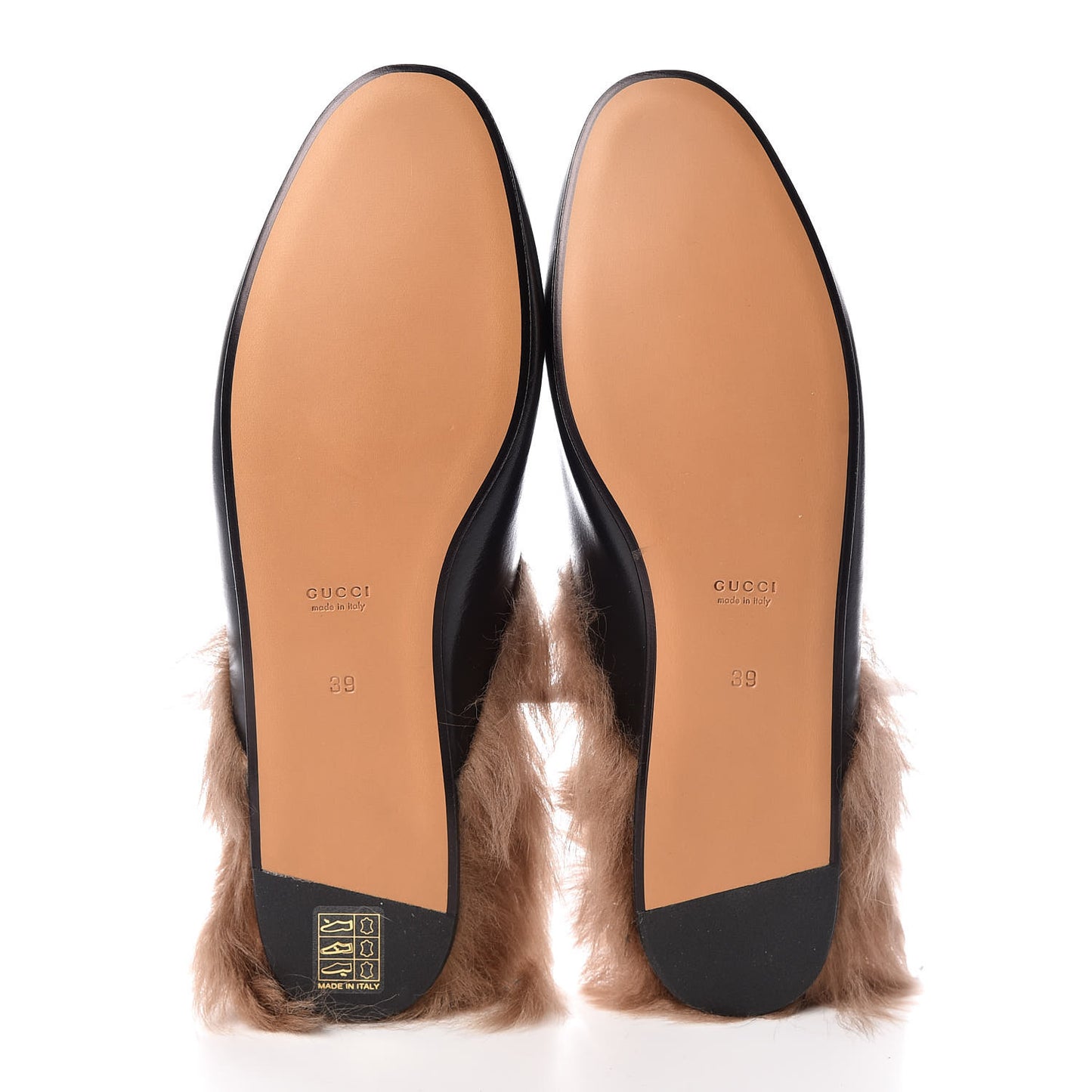 Calfskin Fur Womens Princetown Slippers 39 Black