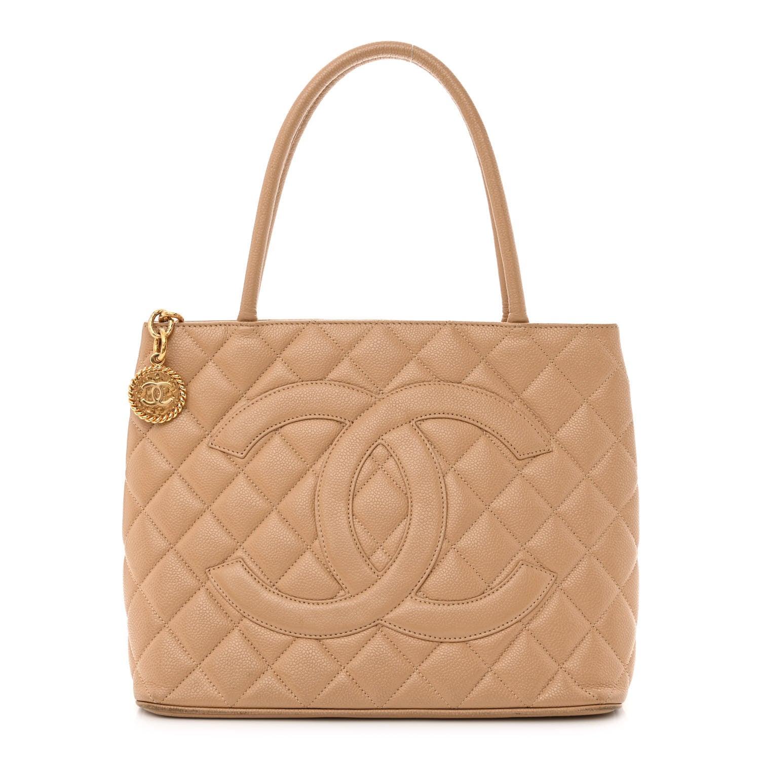 Chanel Caviar Quilted Medallion Tote Beige 1 of 13