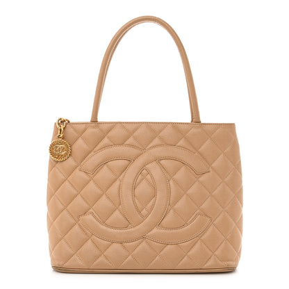 Chanel Caviar Quilted Medallion Tote Beige 1 of 13
