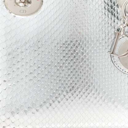 Christian Dior Metallic Snakeskin Mini Lady Dior Silver 9 of 11
