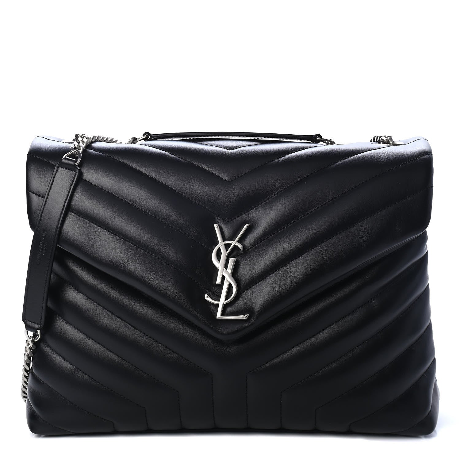 Saint Laurent Calfskin Y Quilted Monogram Medium Loulou Chain Satchel Black 1 of 4