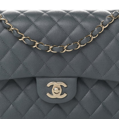 Chanel Caviar Quilted Medium Double Flap Dark Grey 7 of 11