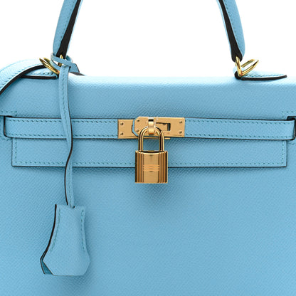 Hermes Epsom Kelly Sellier 25 Bleu Du Nord 8 of 10