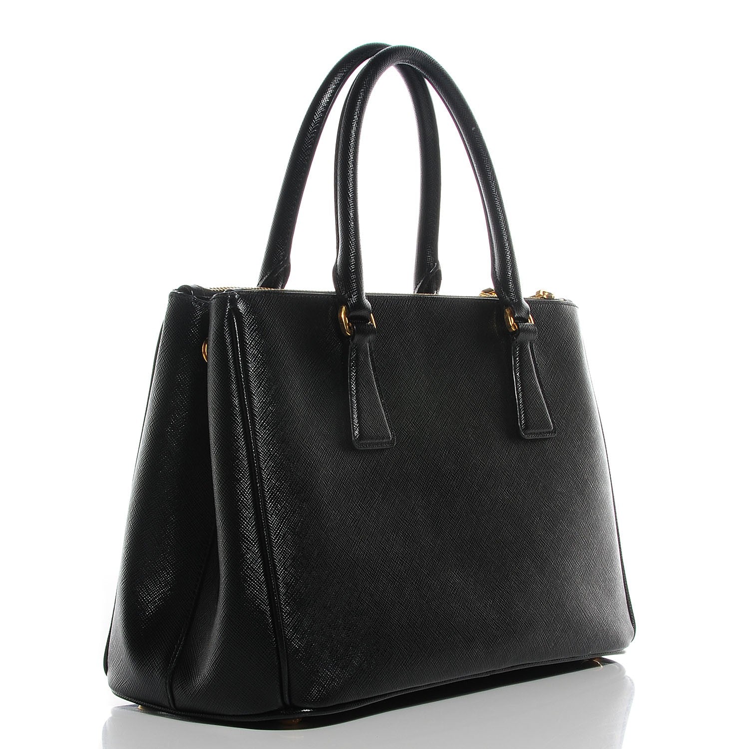Prada Saffiano Lux Small Double Zip Tote Nero Black 3 of 11
