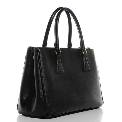 Prada Saffiano Lux Small Double Zip Tote Nero Black 3 of 11