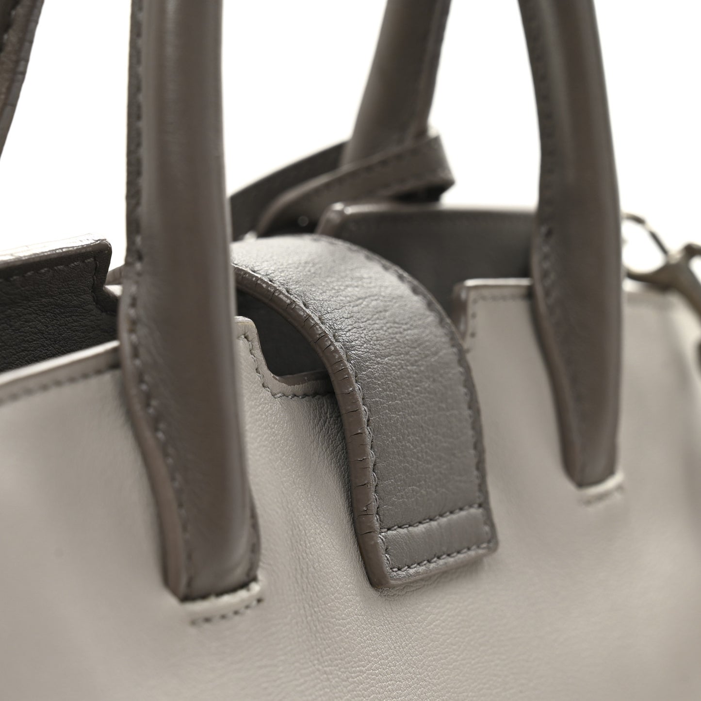 Calfskin Suede Baby Monogram Downtown Cabas Grey