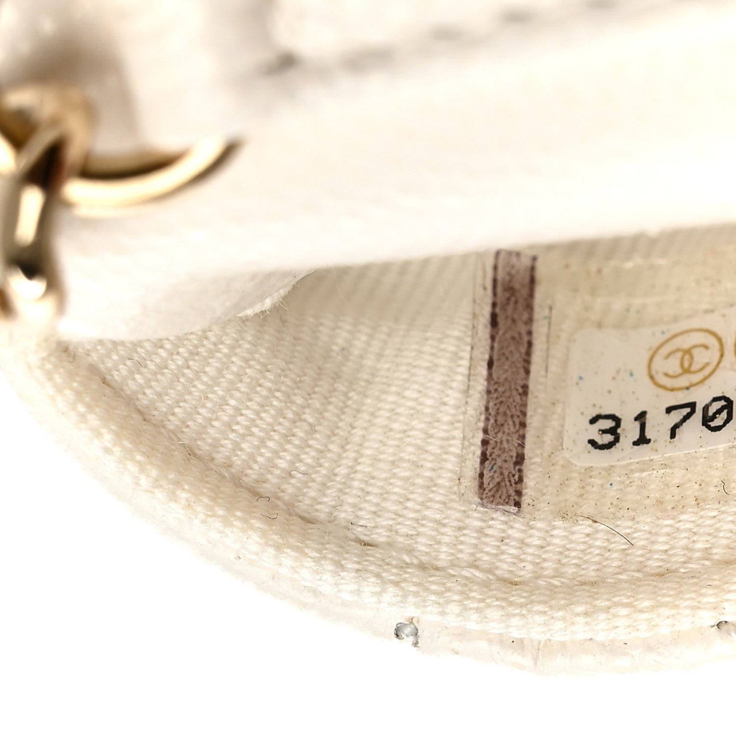 Chanel Caviar Quilted Belt Bag With Charms On Chain White 7 of 8
