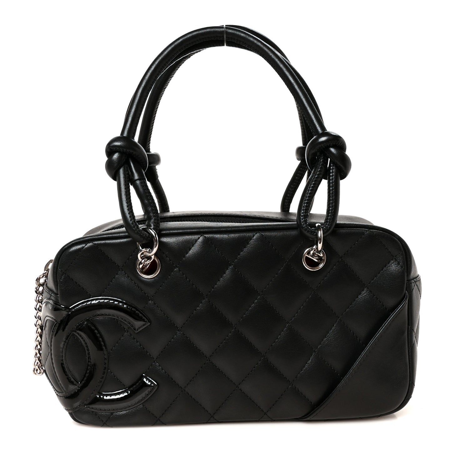 Calfskin Quilted Small Cambon Bowler Black