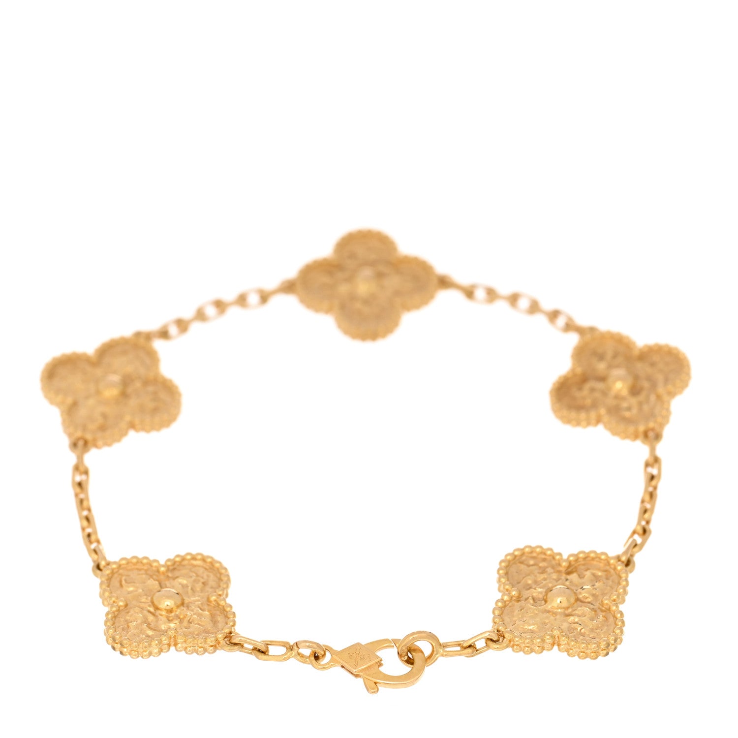 Van Cleef & Arpels 18K Yellow Gold 5 Motifs Vintage Alhambra Bracelet 2 of 4