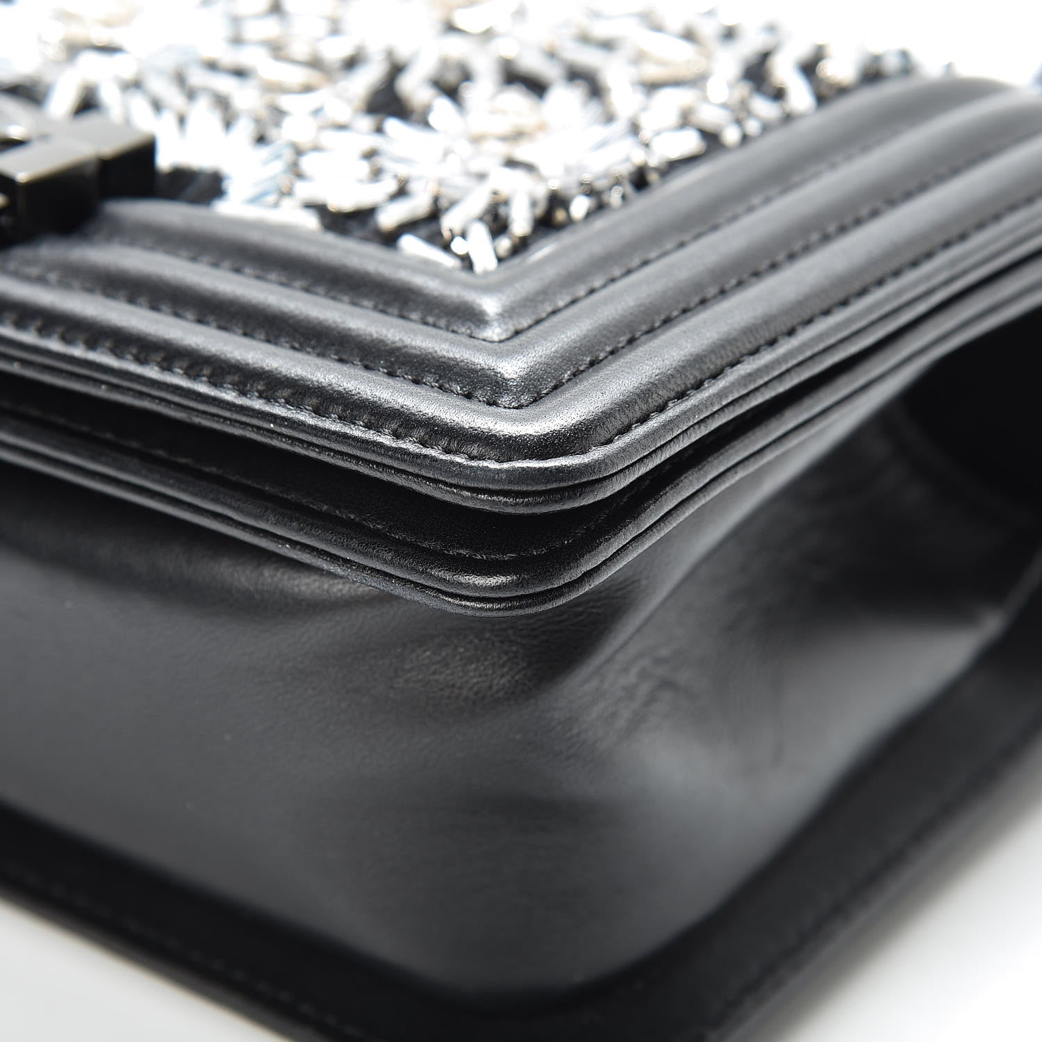 Chanel Lambskin Satin LED Metal Small Boy Flap Black 11 of 19