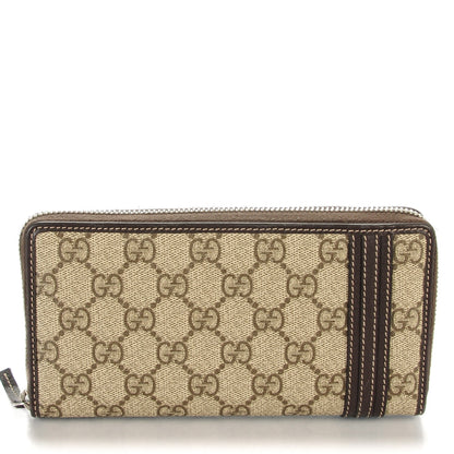 Gucci Monogram GG Supreme Zip Around Wallet Cocoa 1 of 7