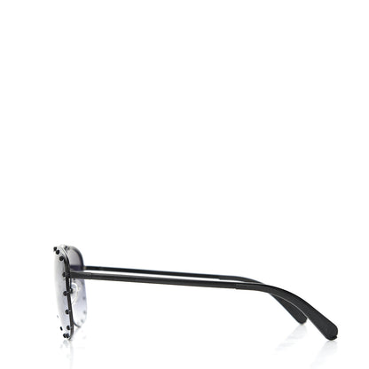 Louis Vuitton Monogram The Party Aviator Sunglasses Z0971U Black 3 of 8