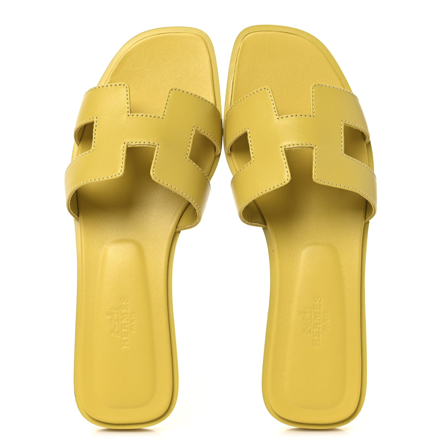 Box Calfskin Oran Sandals 36.5 Jaune Citron