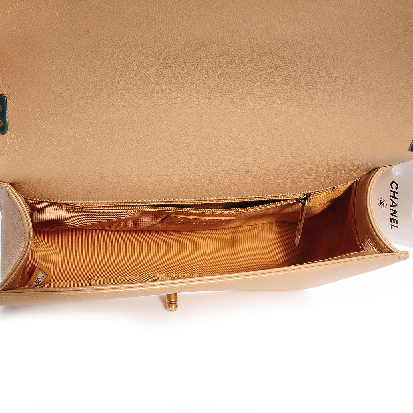 Pearl Calfskin New Medium Boy Flap Gold