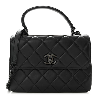 Chanel Lambskin Quilted Small Trendy CC Dual Handle Flap Bag So Black 1 of 11