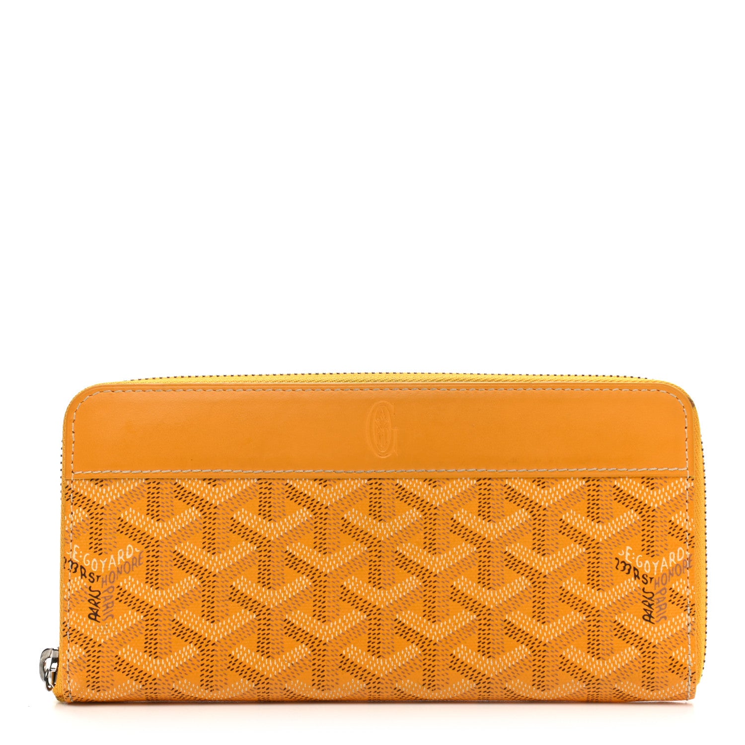 Goyard Goyardine Matignon Zip Around GM Wallet Yellow 1 of 12