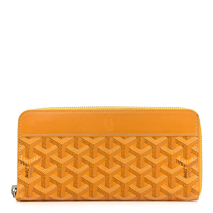 Goyard Goyardine Matignon Zip Around GM Wallet Yellow 1 of 12