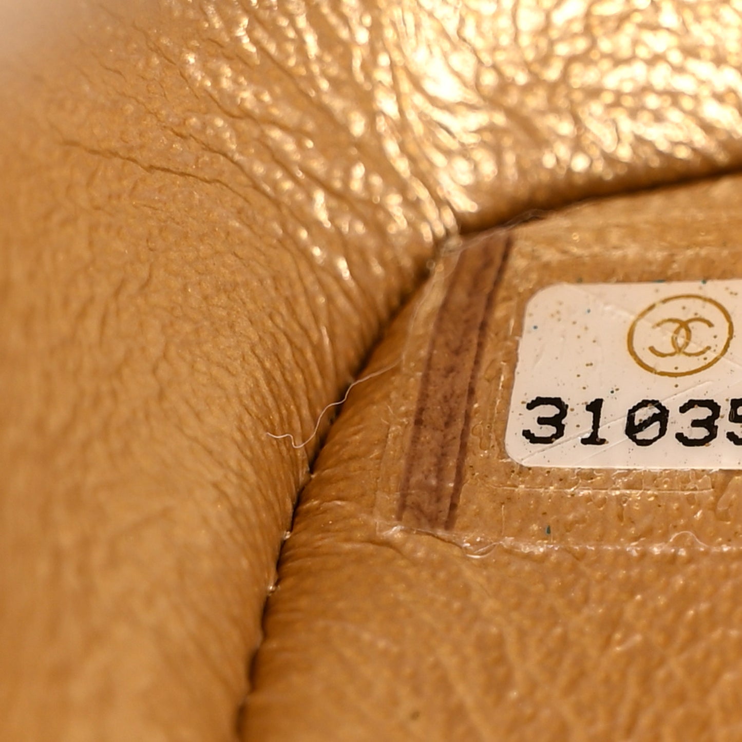 Metallic Lambskin Quilted Mini Square Flap Gold