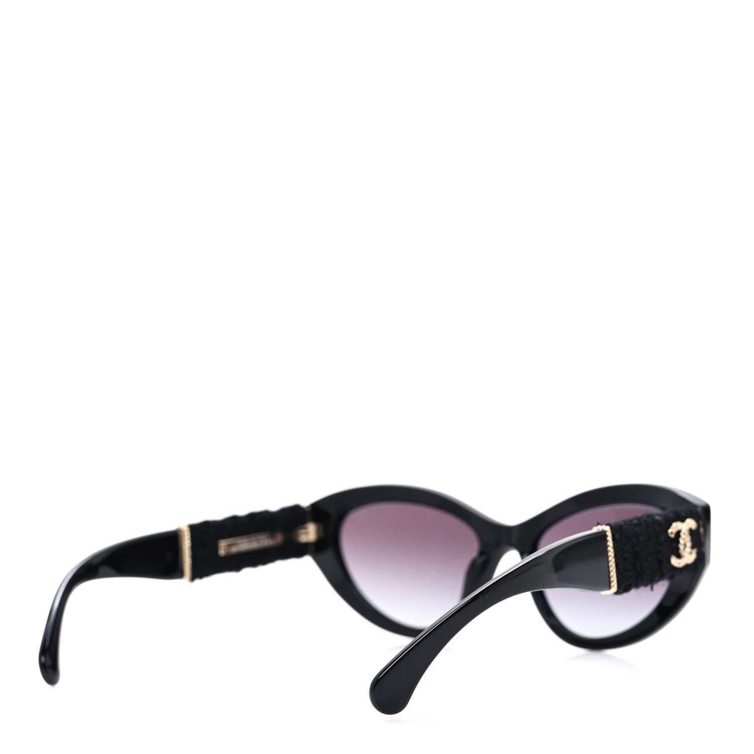 Chanel Acetate Tweed Wool CC Chain Sunglasses 5513 Black 1762716