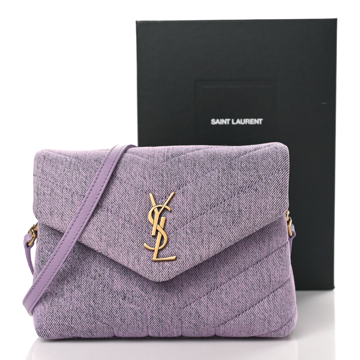 Denim Y Quilted Monogram Toy Loulou Crossbody Bag Bleached Lilac