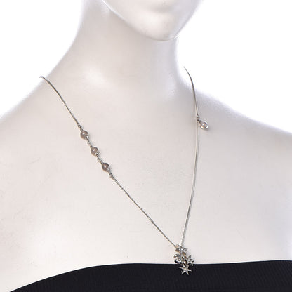 Chanel Crystal Bead CC Star Necklace Silver 2 of 5