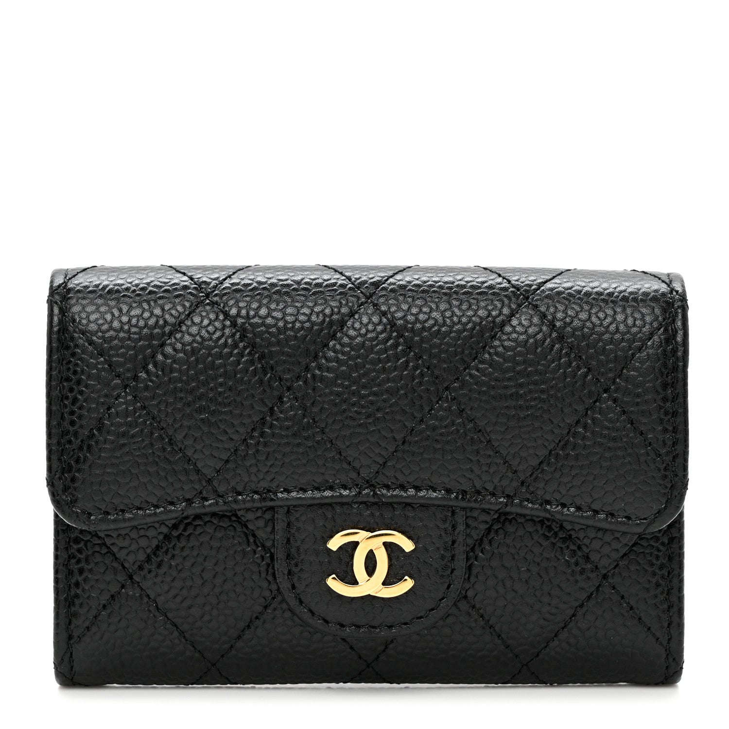 Chanel Caviar Quilted Flap Card Holder Black 1 of 9