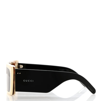 Gucci Acetate Rectangular Flap GG0543S Sunglasses White Black 3 of 8