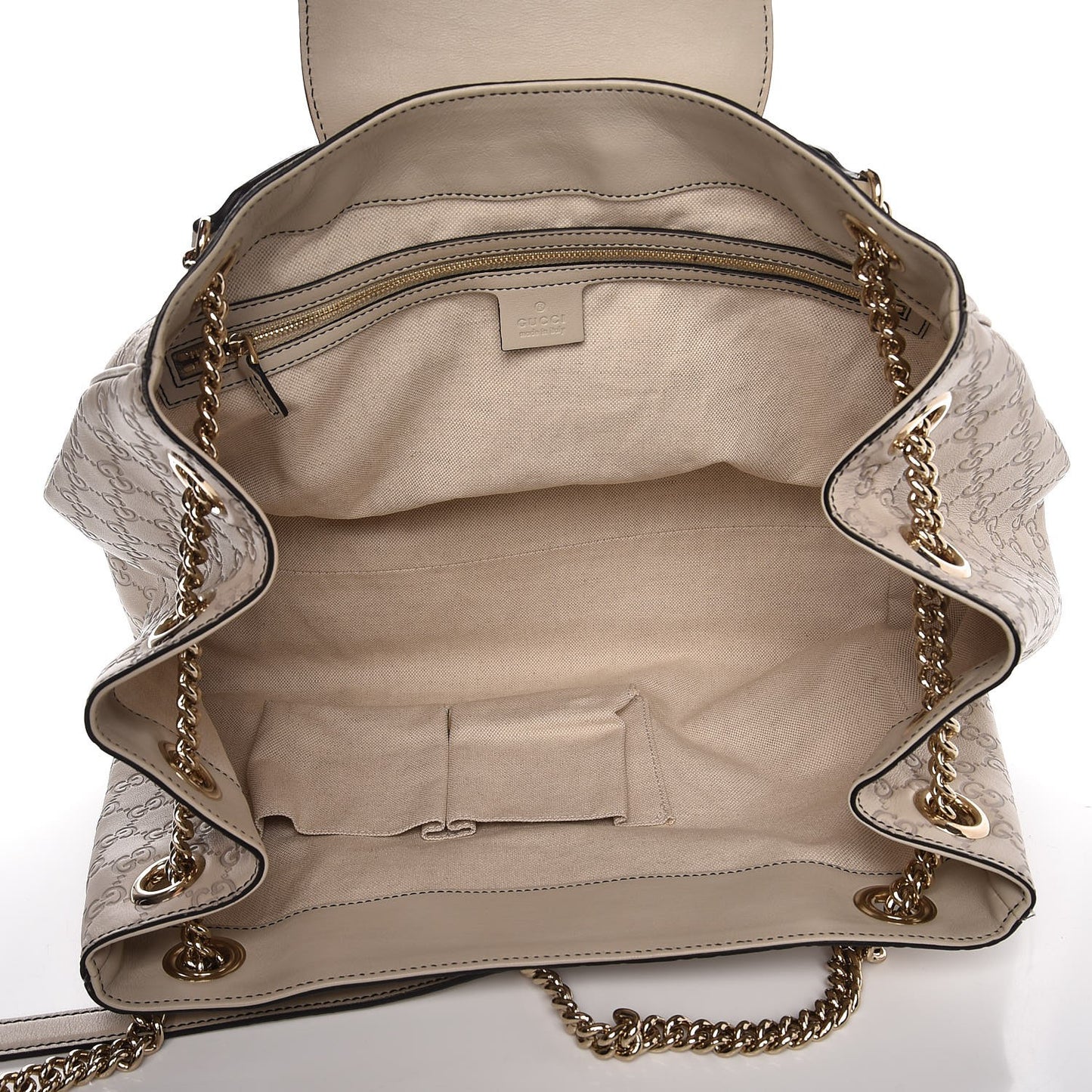 Guccissima Signature Medium Emily Shoulder Bag Mystic White