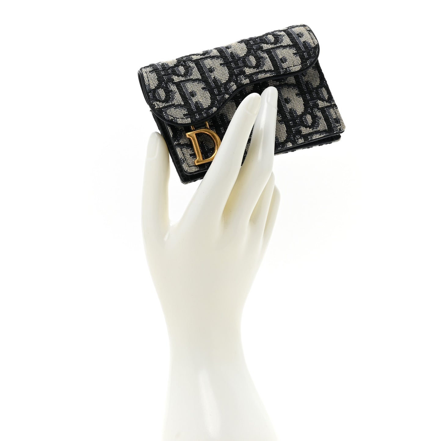 Oblique Saddle Card Holder Blue
