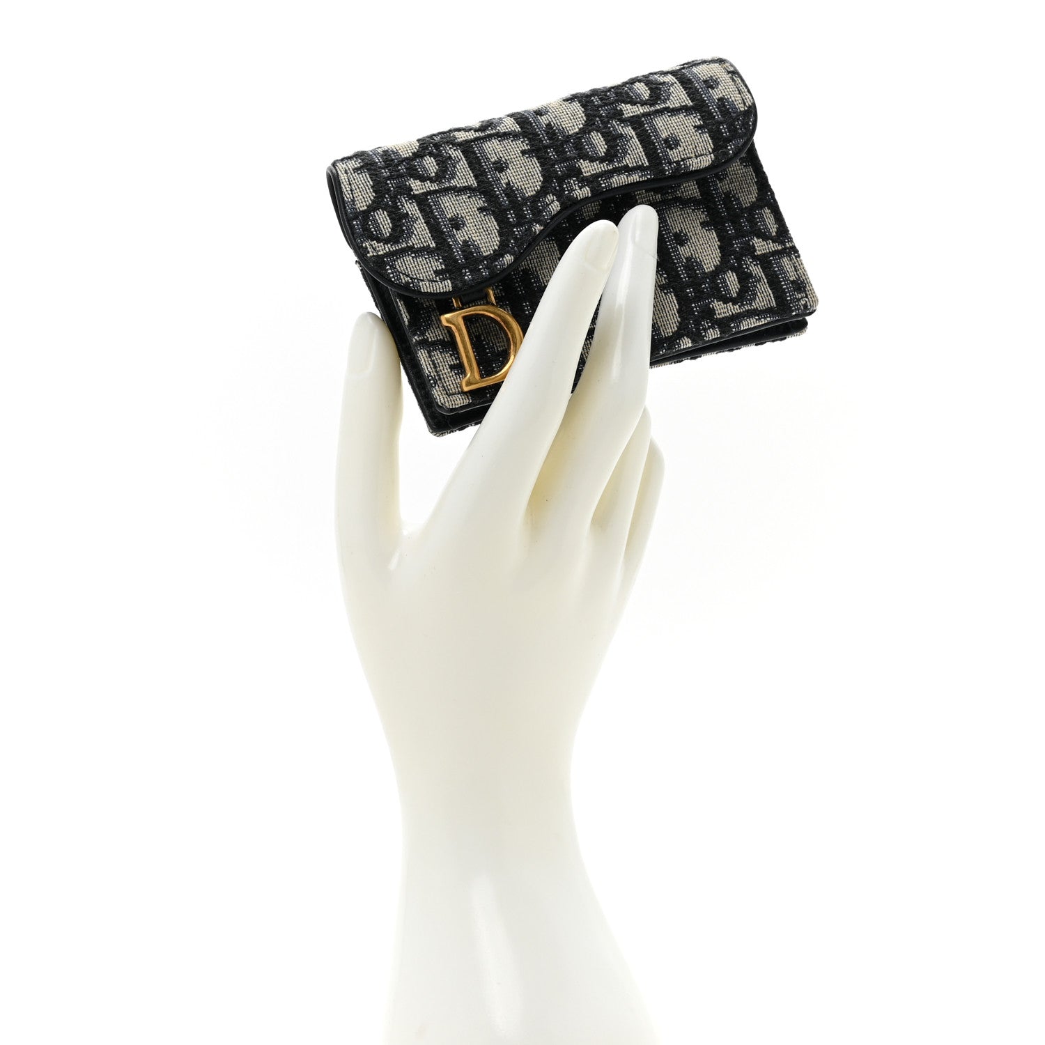 Christian Dior Oblique Saddle Card Holder Blue 2 of 11