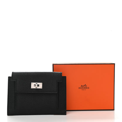 Hermes Chevre Mysore Kelly Pocket Compact Wallet Black 8 of 8