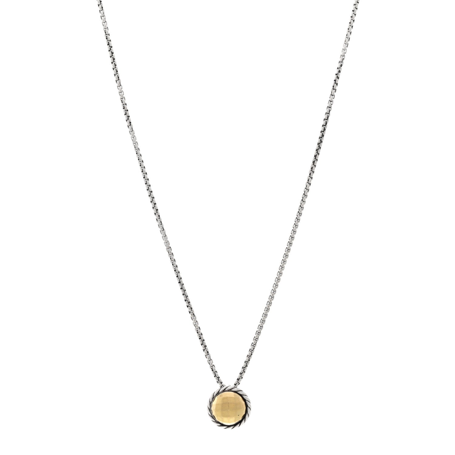 David Yurman Sterling Silver 18K Yellow Gold 8mm Petite Chatelaine Pendant Necklace 1 of 4
