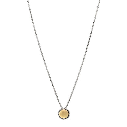David Yurman Sterling Silver 18K Yellow Gold 8mm Petite Chatelaine Pendant Necklace 1 of 4