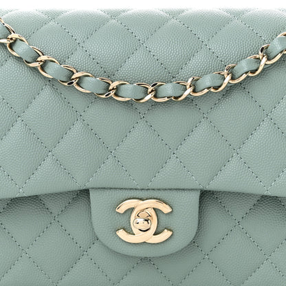 Chanel Caviar Quilted Medium Double Flap Light Blue 8 of 11