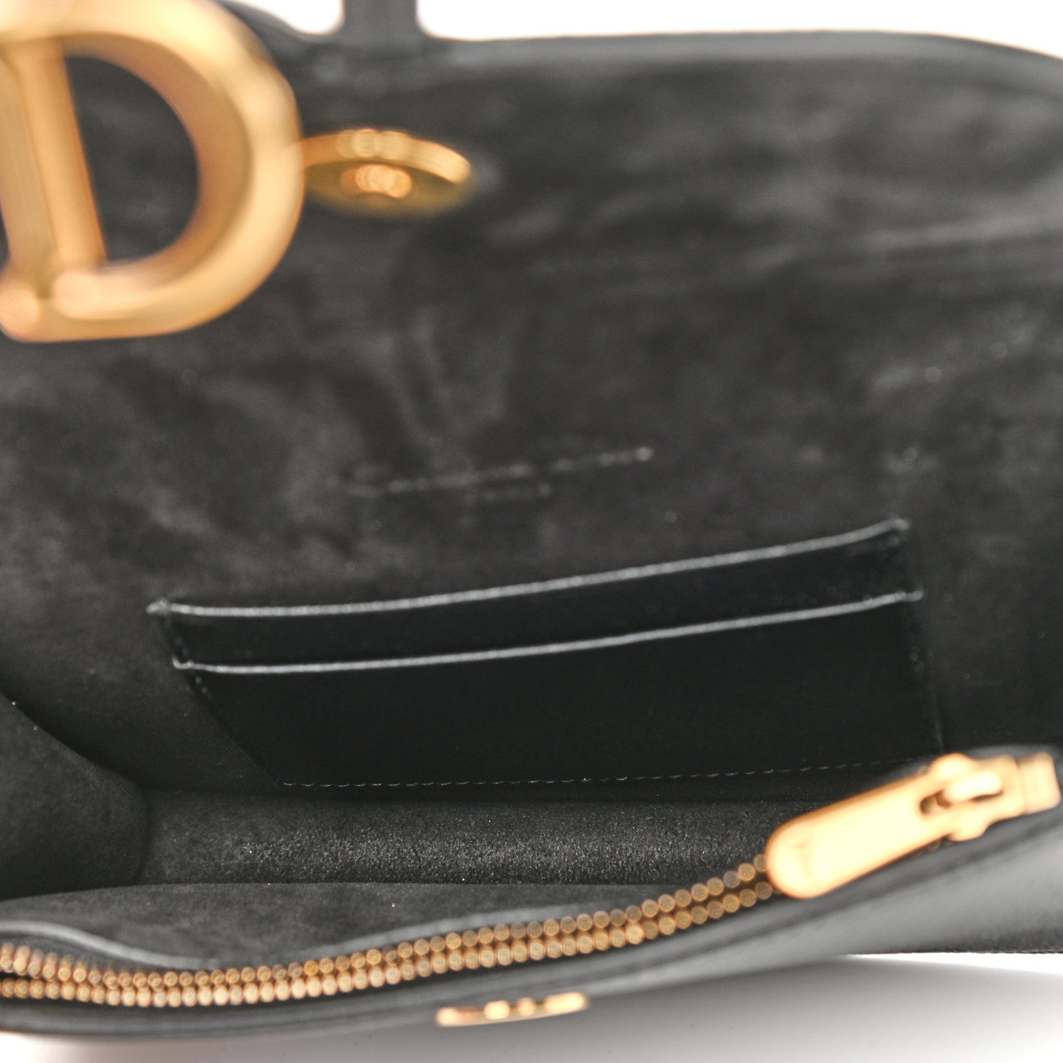 Christian Dior Grained Calfskin Saddle Belt Clutch Black 5 of 10