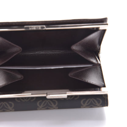 Loewe Coated Canvas Cowhide Anagram Logo Trifold Wallet Dark Brown 6 of 8