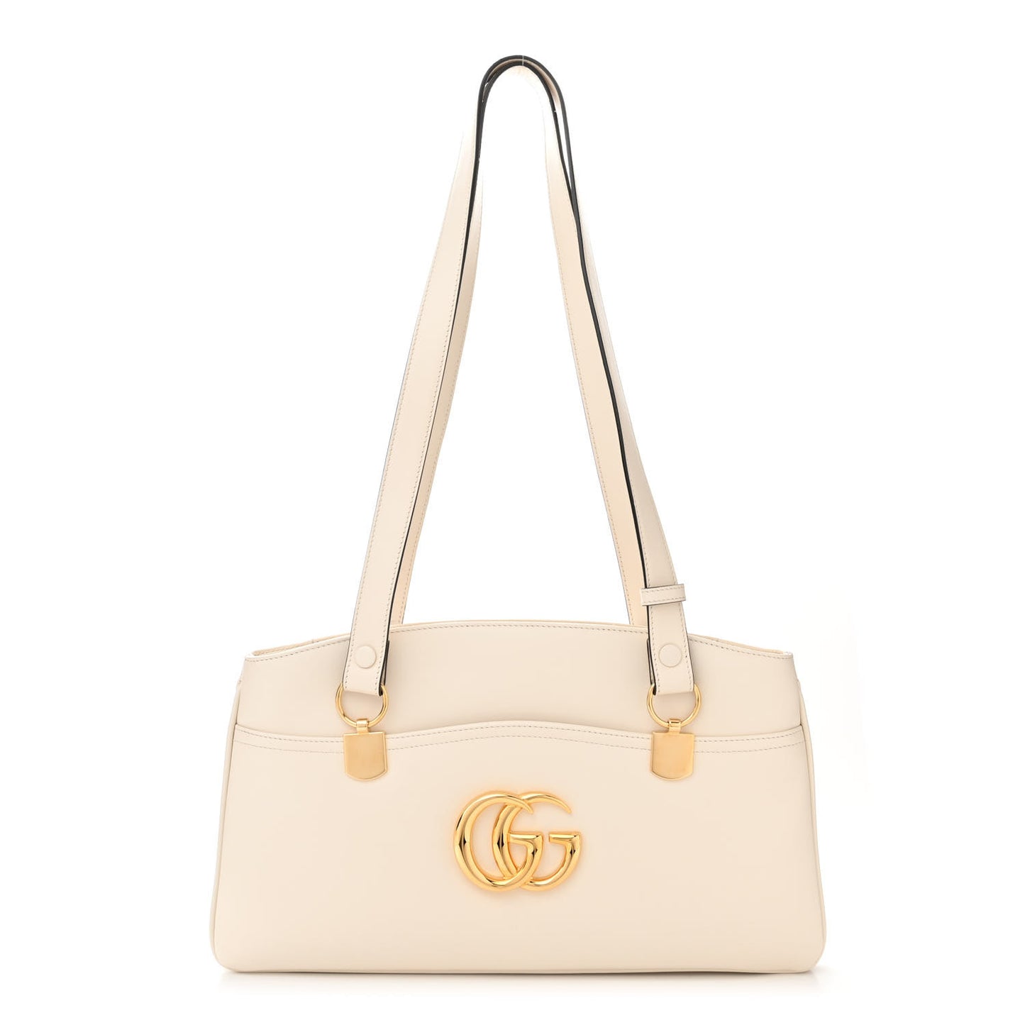 Vitello Palmellato Lux Arli Top Handle Bag White
