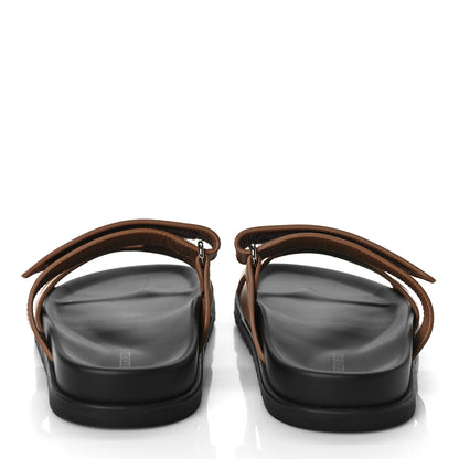 Hermes Calfskin Womens Chypre Sandals 36.5 Gold 5 of 11