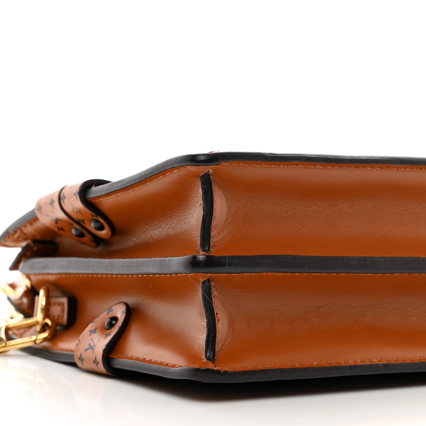 Denim Calfskin Malletage Trunk Clutch Light Blue