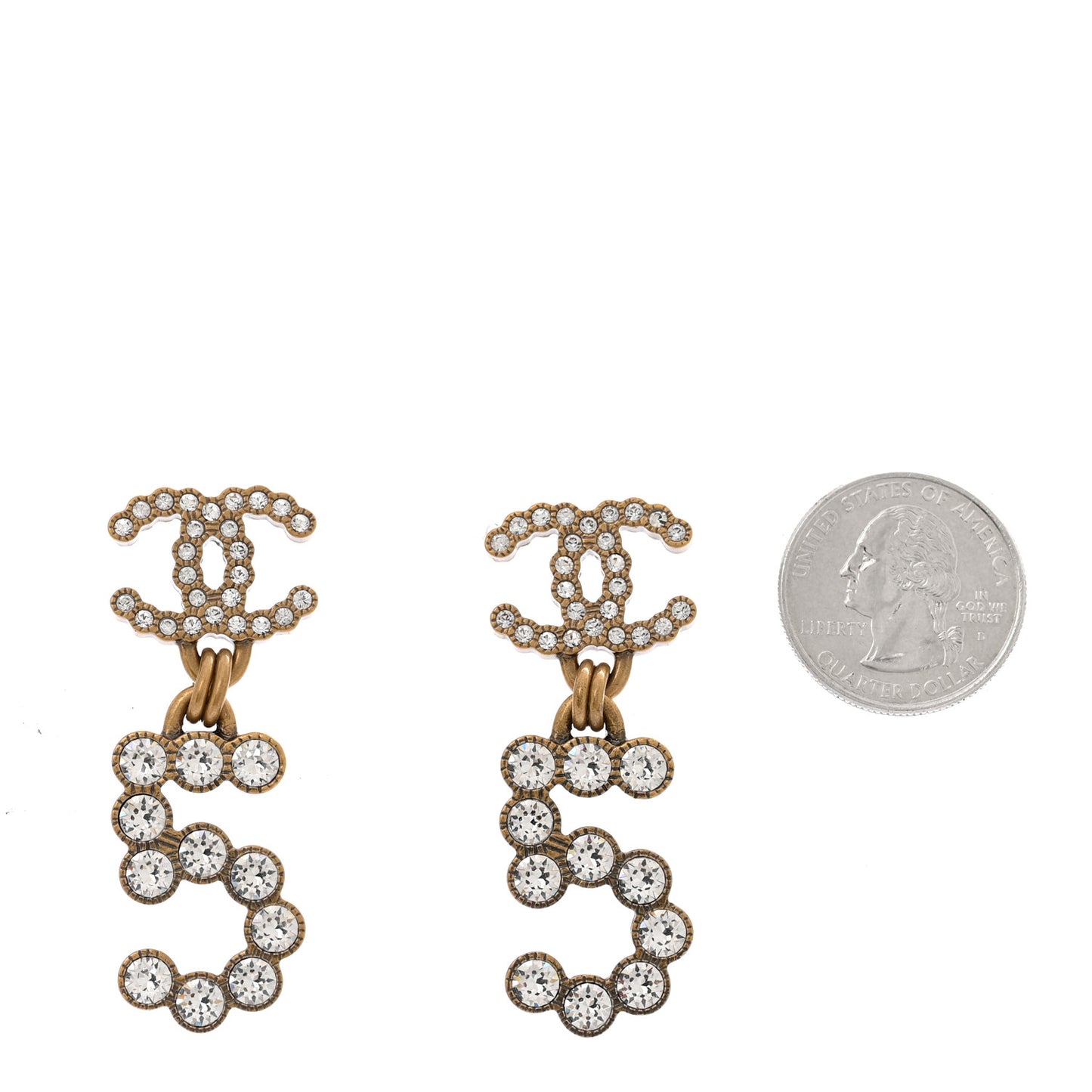 Metal Crystal City of Lights No 5 Drop Earrings Gold