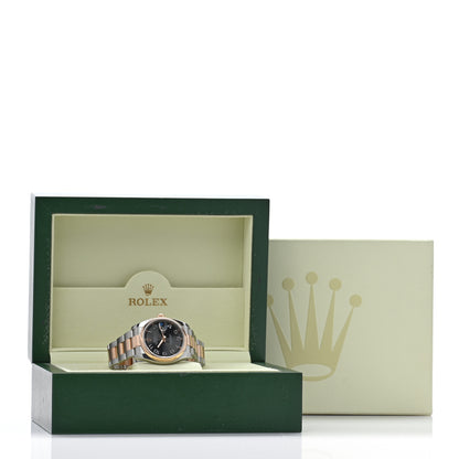 Rolex Stainless Steel 18K Everose Gold 36mm Oyster Perpetual Datejust Watch Black 116201 5 of 5