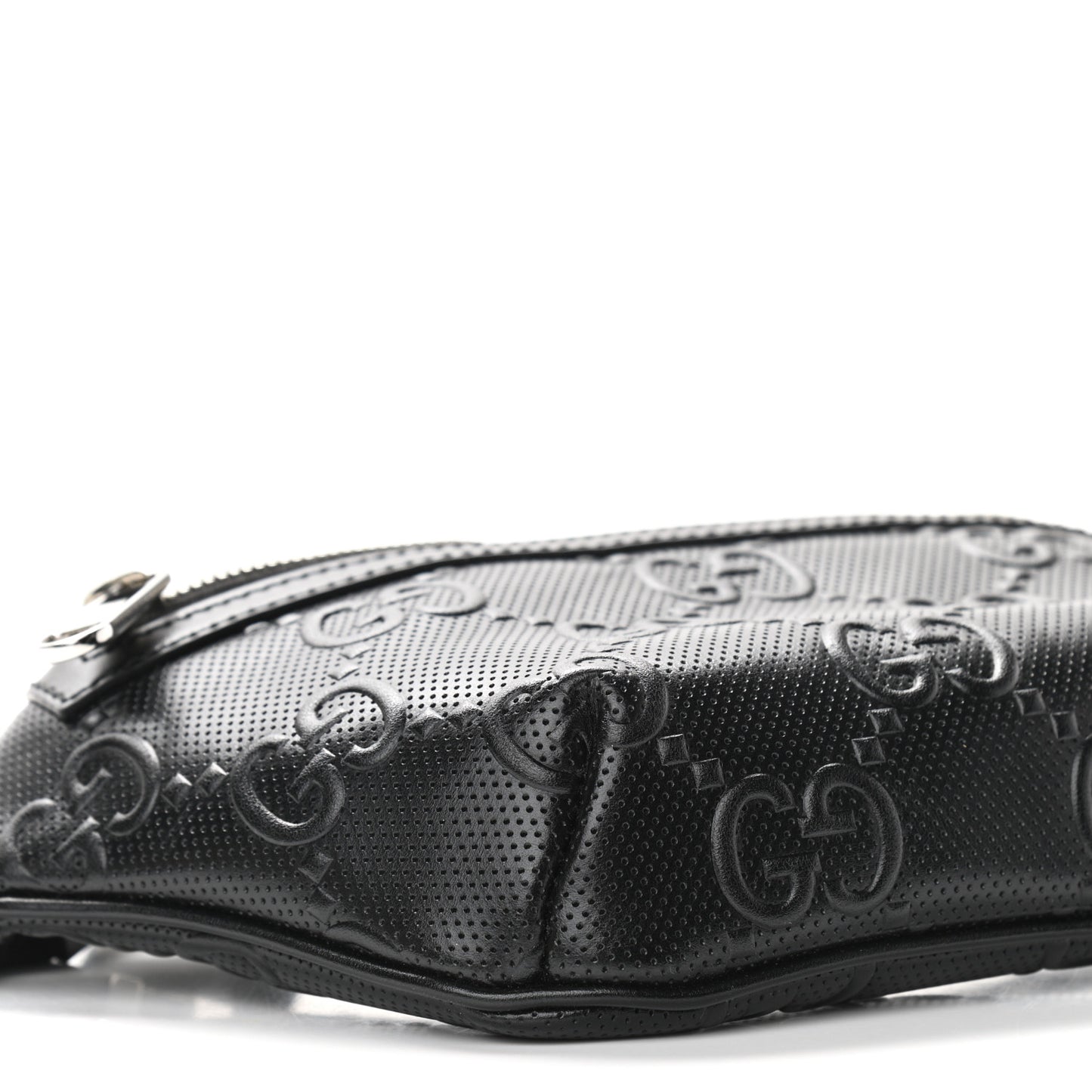 Calfskin GG Tennis Embossed Belt Bag Black