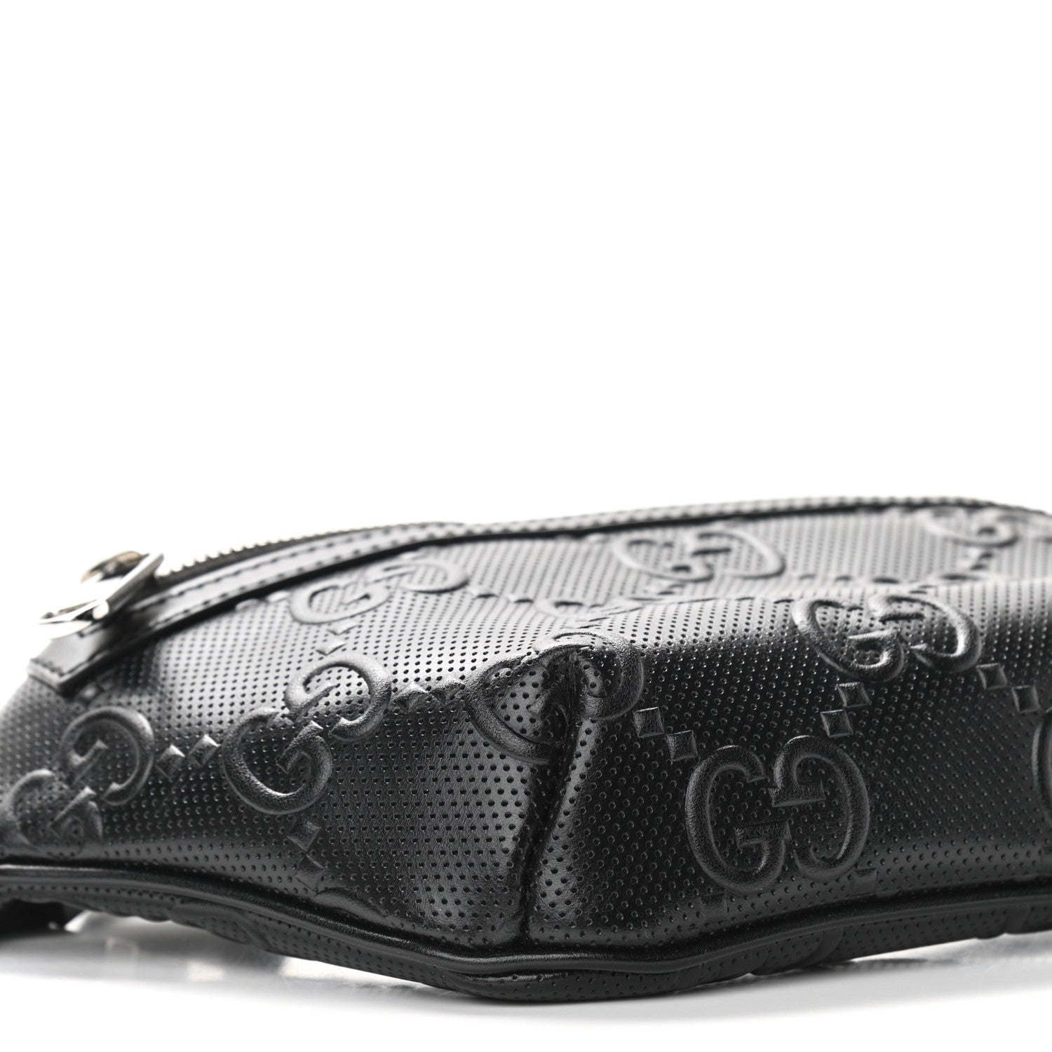 Gucci Calfskin GG Tennis Embossed Belt Bag Black 9 of 11