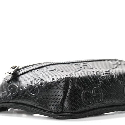 Gucci Calfskin GG Tennis Embossed Belt Bag Black 9 of 11