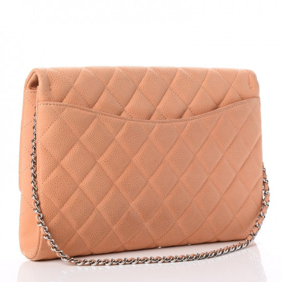 Chanel Iridescent Caviar Clutch with Chain Flap Beige 3 of 9