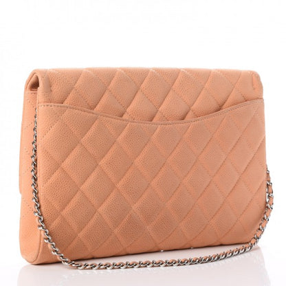 Chanel Iridescent Caviar Clutch with Chain Flap Beige 3 of 9