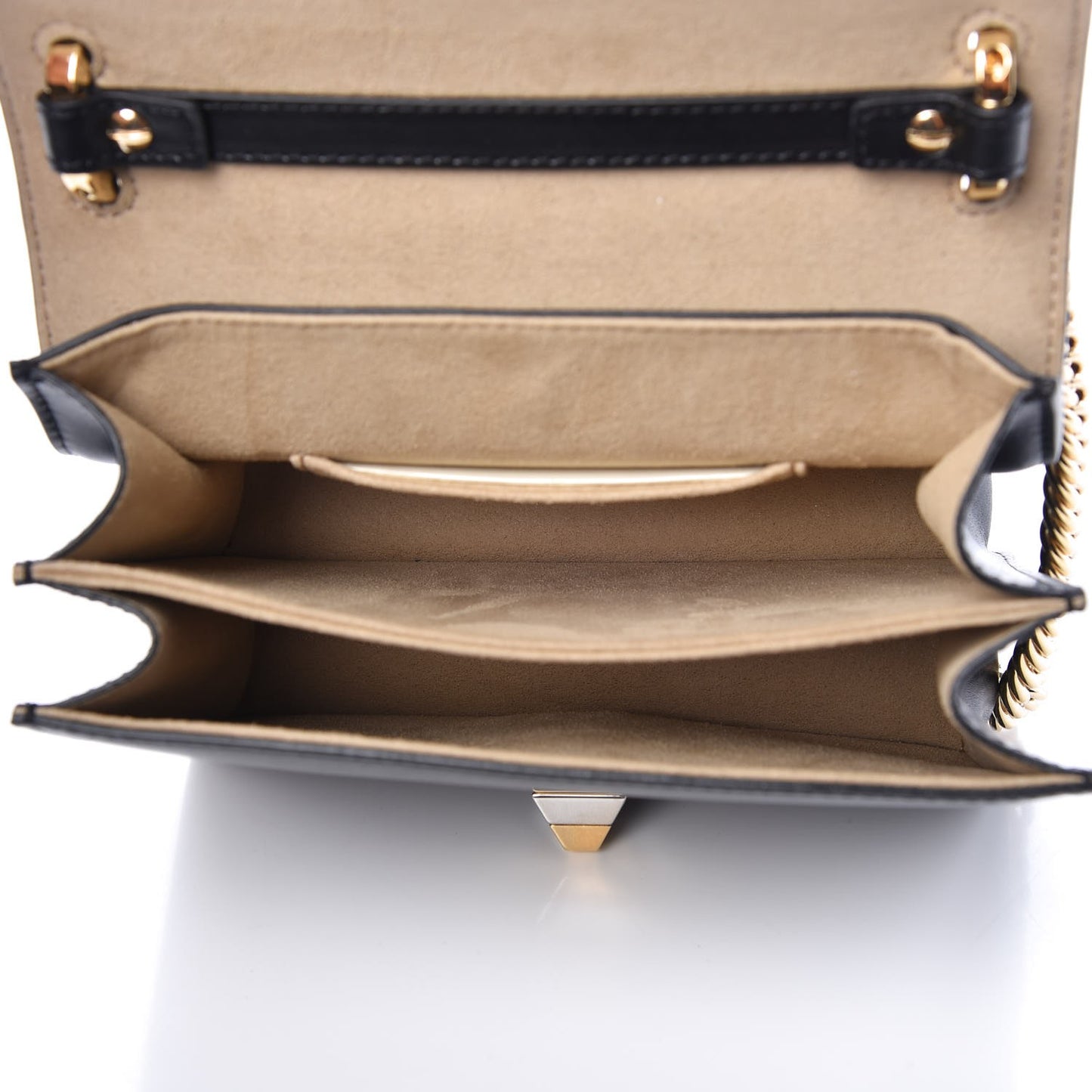 Vitello Liberty FF 1974 Embossed Small Kan I Shoulder Bag Black
