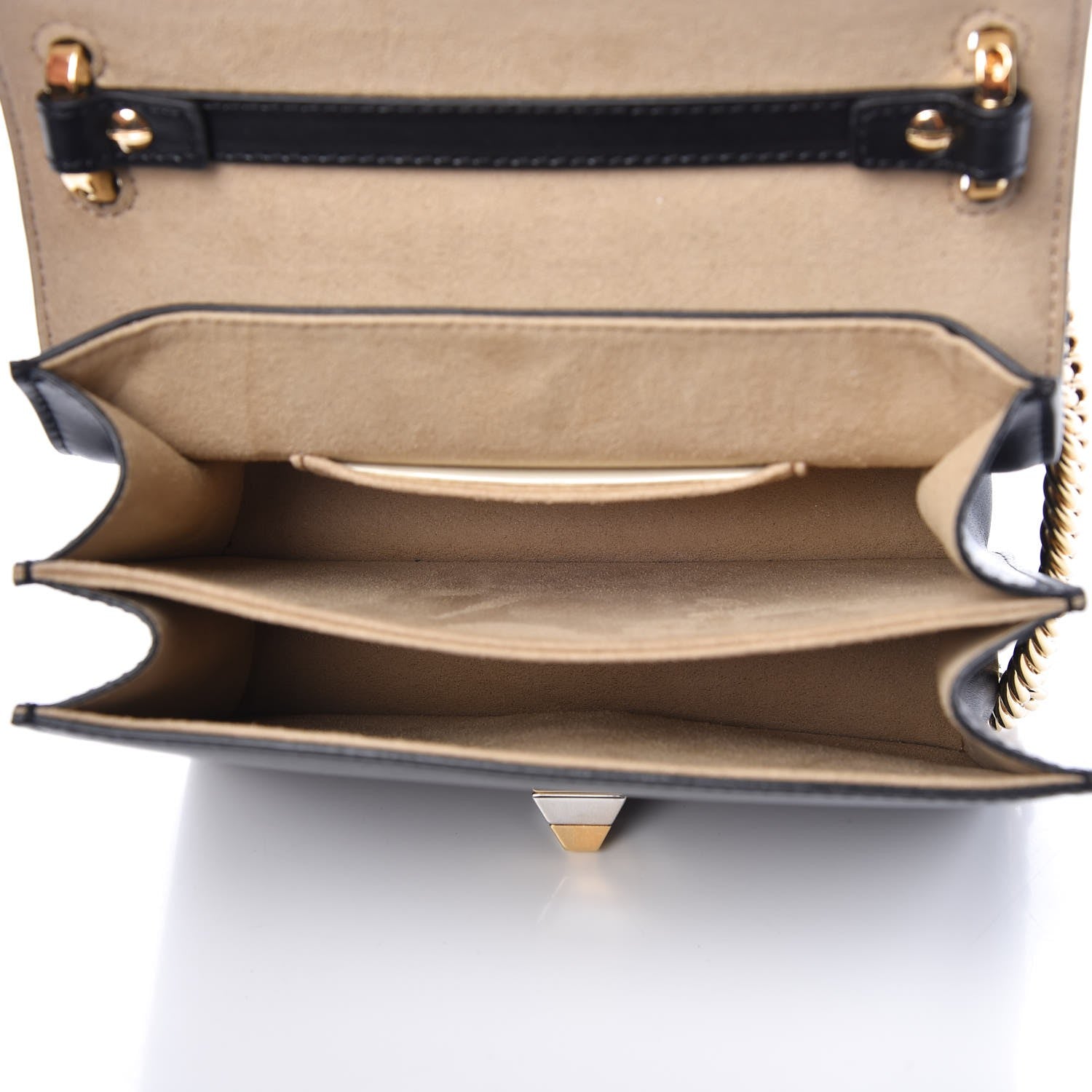 Fendi Vitello Liberty FF 1974 Embossed Small Kan I Shoulder Bag Black 6 of 8